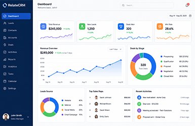 CRM software product mockup on screen
